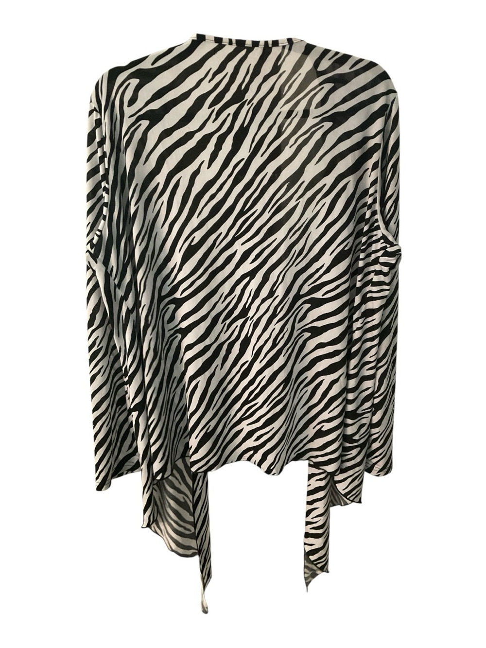 Zebra Print Open Front 2X Cardigan Oversized Draped Lightweight Preloved A28 - Picture 3 of 4